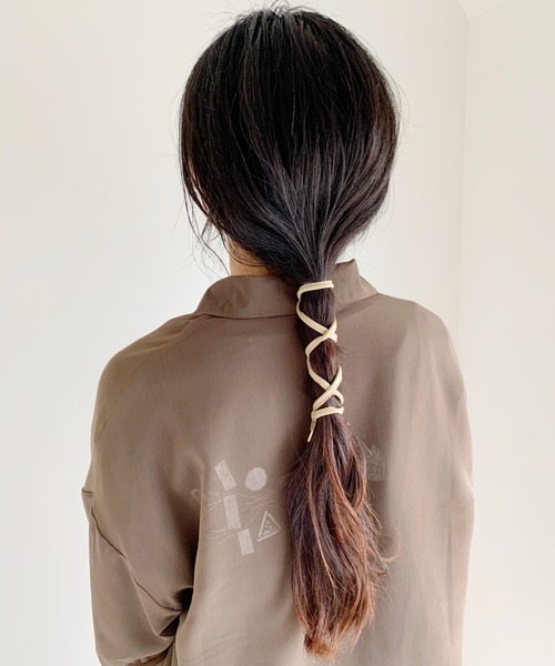 CLEA（クレア）の「PUワイヤーリボン（その他ヘアアクセサリー・レディース・ブラック/ベージュ/キャメル/アイボリー/ワイン/オリーブ/ブラウン/ダークブラウン・FREE）」の18枚目の写真