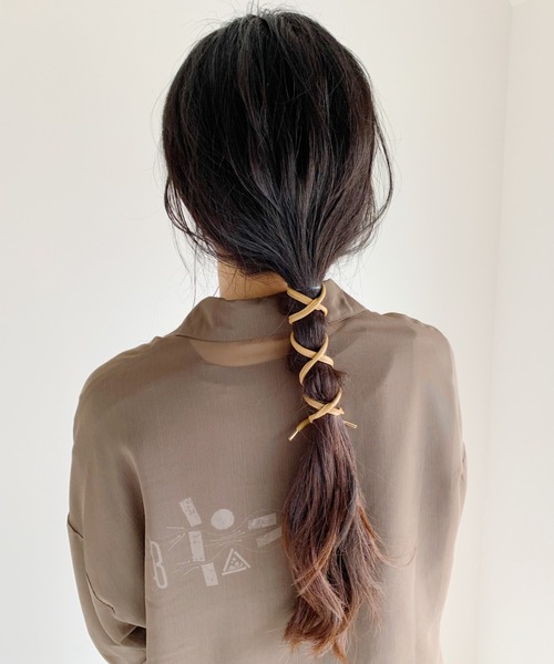 CLEA（クレア）の「PUワイヤーリボン（その他ヘアアクセサリー・レディース・ブラック/ベージュ/キャメル/アイボリー/ワイン/オリーブ/ブラウン/ダークブラウン・FREE）」の22枚目の写真