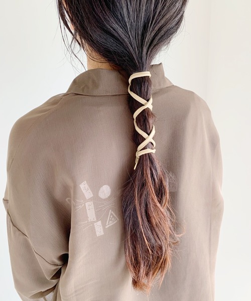 CLEA（クレア）の「PUワイヤーリボン（その他ヘアアクセサリー・レディース・ブラック/ベージュ/キャメル/アイボリー/ワイン/オリーブ/ブラウン/ダークブラウン・FREE）」の17枚目の写真