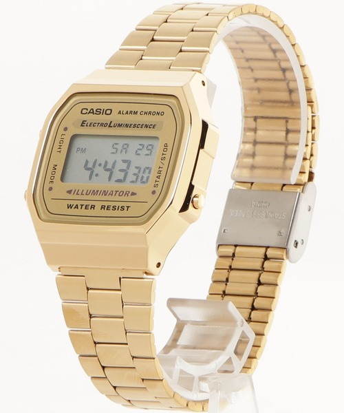 CASIO(カシオ)の「カシオ CASIO /スタンダード デジタルウォッチ クォーツ メタルベルト 日常生活防水 腕時計 /// A-168WG9(デジタル腕時計・レディース・ゴールド・FREE)」の4枚目の写真