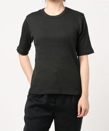 AMERICAN HOLIC | 5分袖クルーネックリブカットプルオーバー　＊〇(Tシャツ/カットソー)