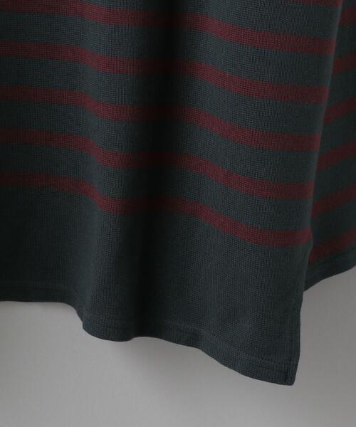 6（ロク）の「＜6(ROKU)＞RASCHEL BORDER LONG SLEEVE PULLOVER/カットソー（Tシャツ/カットソー・レディース・ダークグリーン/ホワイト・FREE）」の4枚目の写真