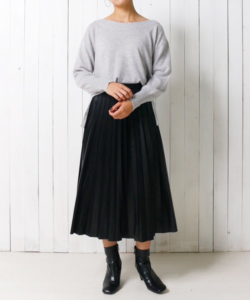 Emma Taylor（エマテイラー）の「カシミヤ100%ふわふわニットプルオーバー（サイドスリットクルーネック）（ニット/セーター・レディース・グレー/ブラック/ブルー・FREE）」の10枚目の写真