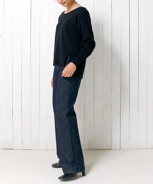 Emma Taylor（エマテイラー）の「カシミヤ100%ふわふわニットプルオーバー（サイドスリットクルーネック）（ニット/セーター・レディース・グレー/ブラック/ブルー・FREE）」の20枚目の写真