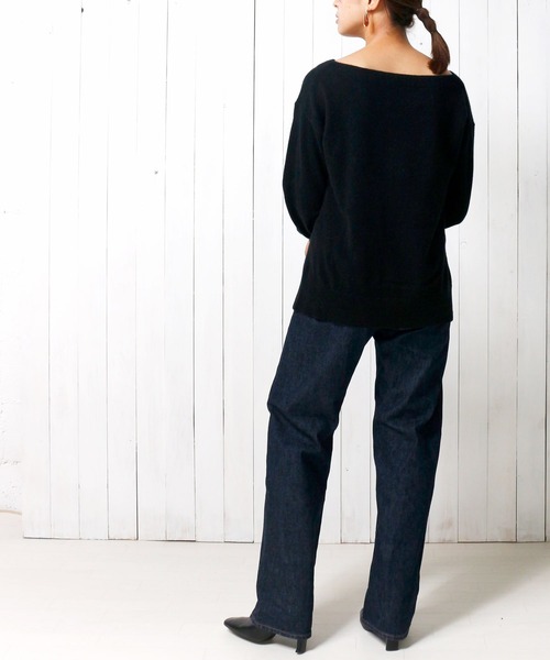 Emma Taylor（エマテイラー）の「カシミヤ100%ふわふわニットプルオーバー（サイドスリットクルーネック）（ニット/セーター・レディース・グレー/ブラック/ブルー・FREE）」の18枚目の写真