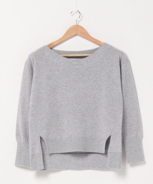 Emma Taylor（エマテイラー）の「カシミヤ100%ふわふわニットプルオーバー（サイドスリットクルーネック）（ニット/セーター・レディース・グレー/ブラック/ブルー・FREE）」の9枚目の写真