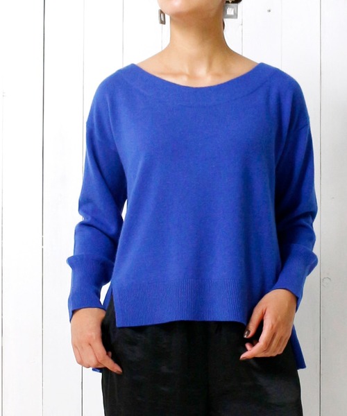 Emma Taylor（エマテイラー）の「カシミヤ100%ふわふわニットプルオーバー（サイドスリットクルーネック）（ニット/セーター・レディース・グレー/ブラック/ブルー・FREE）」の22枚目の写真