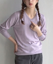 【着膨れせずに、あったかい】 発熱 ヒートフル ニットウエア［Vネック］