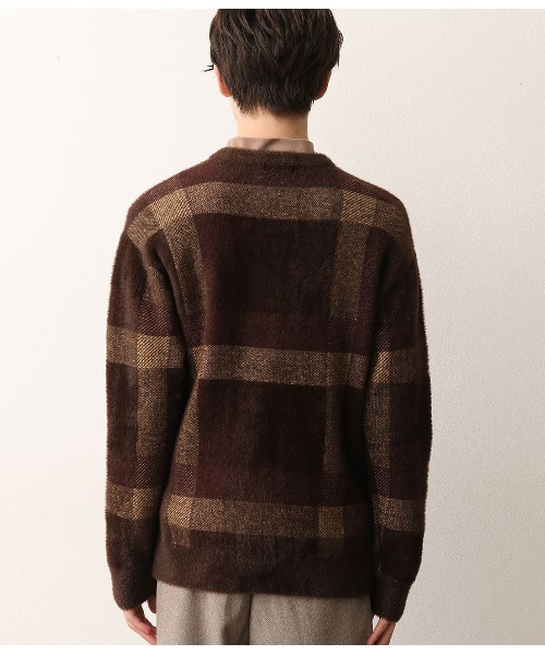 JUNRED(ジュンレッド)の「シャギーチェックルーズニット(ニット/セーター・メンズ・ホワイト/ダークブラウン/ベージュ・M/L)」の18枚目の写真