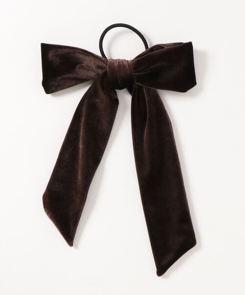 Monocoro toppi（モノコロトッピ）の「上品な光沢感。ベロアリボンボリュームヘアゴム（ヘアゴム・レディース・ブラック/ベージュ/テラコッタ/チャコール/ブラウン・フリー）」の16枚目の写真