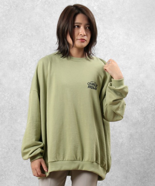 PEANUTS（ピーナッツ）の「【PEANUTS/ピーナッツ】スヌーピー バックプリント スウェット（スウェット・レディース・ネイビー/ミント/クリーム/キャメル・M/L/XL）」の18枚目の写真