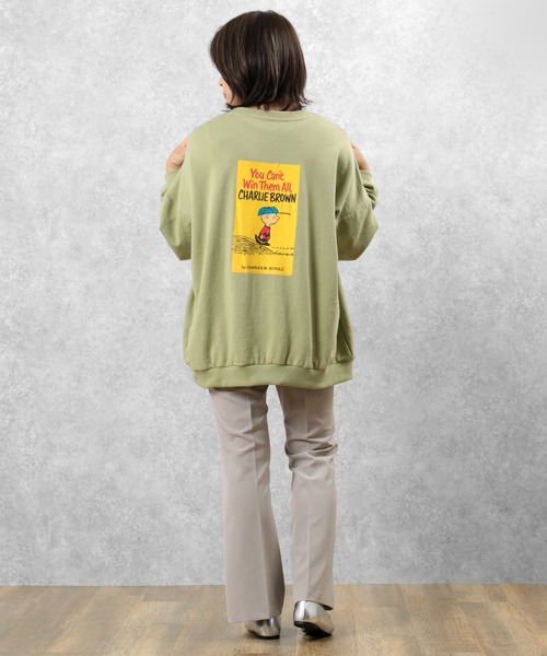 PEANUTS（ピーナッツ）の「【PEANUTS/ピーナッツ】スヌーピー バックプリント スウェット（スウェット・レディース・ネイビー/ミント/クリーム/キャメル・M/L/XL）」の20枚目の写真