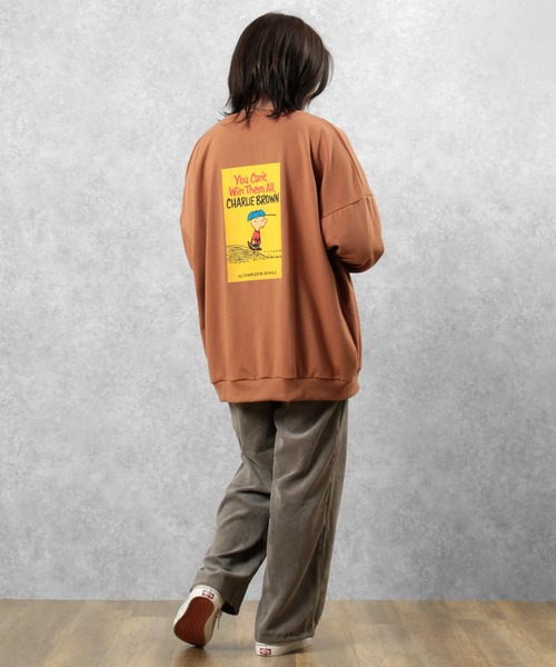 PEANUTS（ピーナッツ）の「【PEANUTS/ピーナッツ】スヌーピー バックプリント スウェット（スウェット・レディース・ネイビー/ミント/クリーム/キャメル・M/L/XL）」の22枚目の写真
