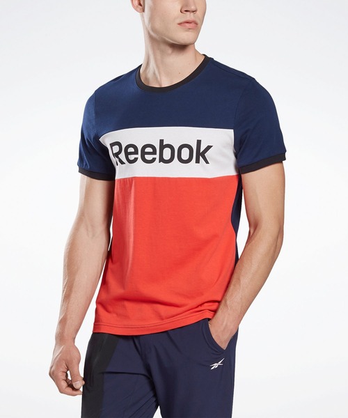 Reebok(リーボック)の「トレーニング エッセンシャルズ リニア ロゴ Tシャツ / Training Essentials Linear Logo Tee(Tシャツ/カットソー・メンズ・ターコイズブルー/ホワイト/ブラック/レッド/ネイビー・XX-LARGE/X-LARGE/MEDIUM/LARGE/SMALL/XXXX-LARGE/XXX-LARGE/X-SMALL)」の5枚目の写真