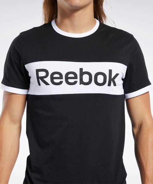 Reebok(リーボック)の「トレーニング エッセンシャルズ リニア ロゴ Tシャツ / Training Essentials Linear Logo Tee(Tシャツ/カットソー・メンズ・ターコイズブルー/ホワイト/ブラック/レッド/ネイビー・XX-LARGE/X-LARGE/MEDIUM/LARGE/SMALL/XXXX-LARGE/XXX-LARGE/X-SMALL)」の8枚目の写真