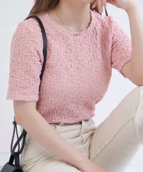 VANNIE U（ヴァニーユー）の「しゅわしゅわアイスT（Tシャツ/カットソー・レディース・ライム/ブラック/ホワイト/ベージュ/レッド/ピンク・FREE）」の5枚目の写真