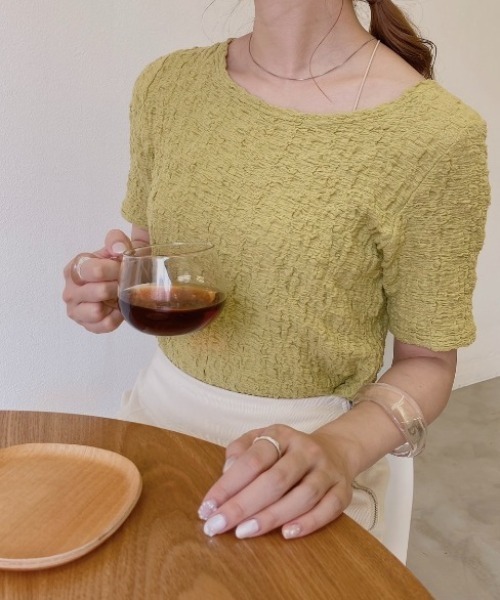 VANNIE U（ヴァニーユー）の「しゅわしゅわアイスT（Tシャツ/カットソー・レディース・ライム/ブラック/ホワイト/ベージュ/レッド/ピンク・FREE）」の4枚目の写真