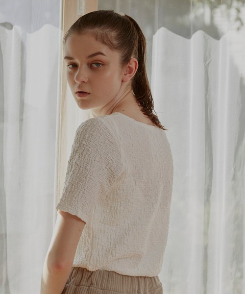 VANNIE U（ヴァニーユー）の「しゅわしゅわアイスT（Tシャツ/カットソー・レディース・ライム/ブラック/ホワイト/ベージュ/レッド/ピンク・FREE）」の10枚目の写真