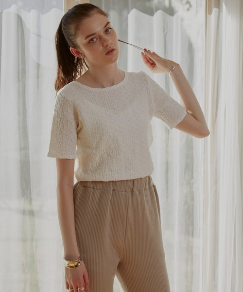 VANNIE U（ヴァニーユー）の「しゅわしゅわアイスT（Tシャツ/カットソー・レディース・ライム/ブラック/ホワイト/ベージュ/レッド/ピンク・FREE）」の9枚目の写真