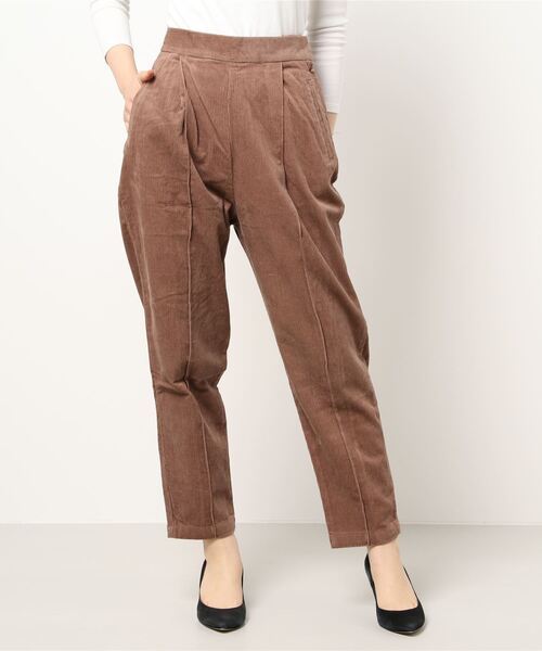 STYLEBLOCK(スタイルブロック)の「コーデュロイテーパードパンツ(その他パンツ・レディース・ライトベージュ/テラコッタ/ブラウン/ベージュ系その他/ミント/ベージュ・M)」の2枚目の写真