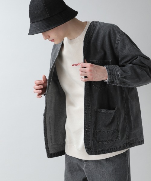 RAGEBLUE（レイジブルー）の「ノーカラーデニムカバーオール