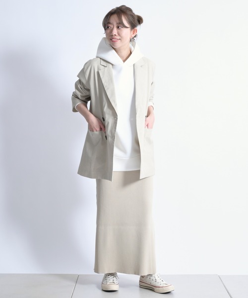 DouDou（ドゥドゥ）の「ストレッチWジャケット（テーラードジャケット・レディース・ベージュ/グリーン・FREE）」の3枚目の写真