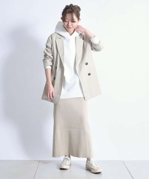 DouDou（ドゥドゥ）の「ストレッチWジャケット（テーラードジャケット・レディース・ベージュ/グリーン・FREE）」の4枚目の写真