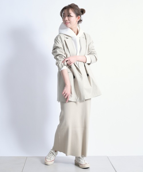 DouDou（ドゥドゥ）の「ストレッチWジャケット（テーラードジャケット・レディース・ベージュ/グリーン・FREE）」の5枚目の写真