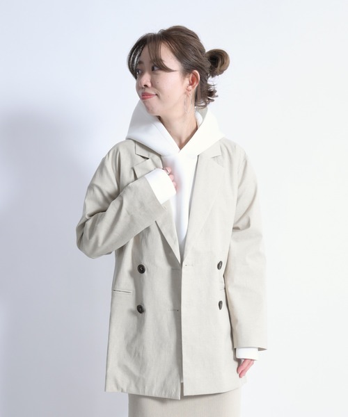 DouDou（ドゥドゥ）の「ストレッチWジャケット（テーラードジャケット・レディース・ベージュ/グリーン・FREE）」の8枚目の写真