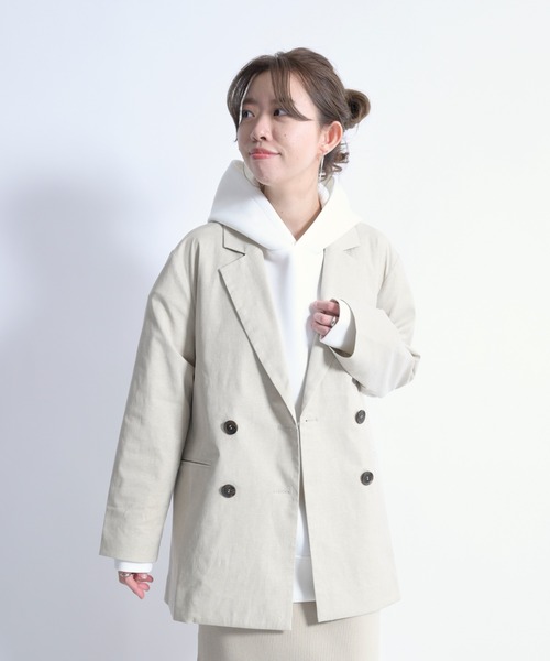 DouDou（ドゥドゥ）の「ストレッチWジャケット（テーラードジャケット・レディース・ベージュ/グリーン・FREE）」の10枚目の写真