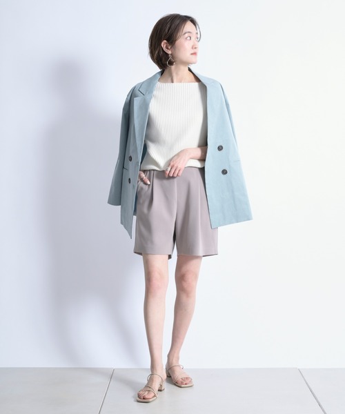 DouDou（ドゥドゥ）の「ストレッチWジャケット（テーラードジャケット・レディース・ベージュ/グリーン・FREE）」の11枚目の写真