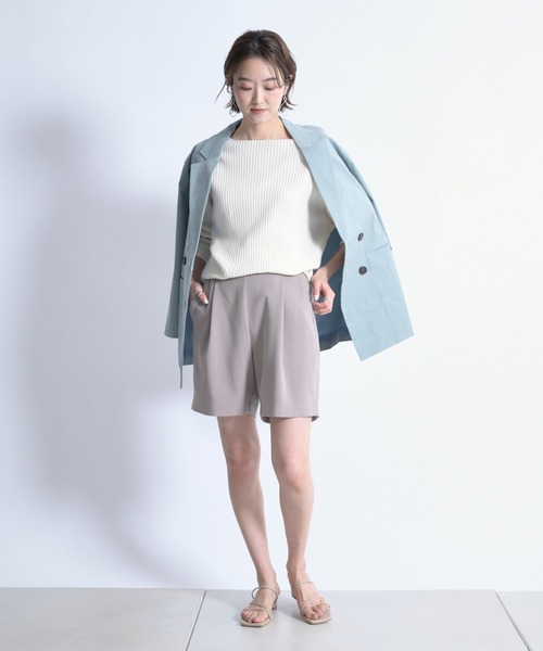 DouDou（ドゥドゥ）の「ストレッチWジャケット（テーラードジャケット・レディース・ベージュ/グリーン・FREE）」の12枚目の写真