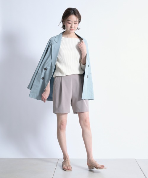 DouDou（ドゥドゥ）の「ストレッチWジャケット（テーラードジャケット・レディース・ベージュ/グリーン・FREE）」の13枚目の写真