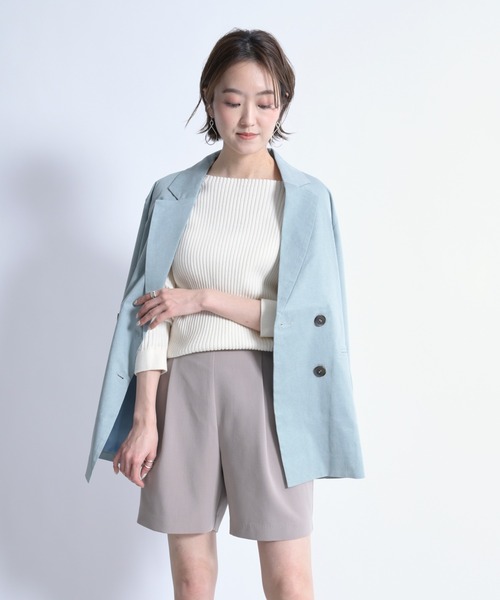 DouDou（ドゥドゥ）の「ストレッチWジャケット（テーラードジャケット・レディース・ベージュ/グリーン・FREE）」の16枚目の写真