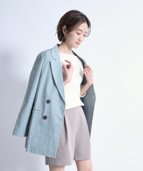 DouDou（ドゥドゥ）の「ストレッチWジャケット（テーラードジャケット・レディース・ベージュ/グリーン・FREE）」の17枚目の写真