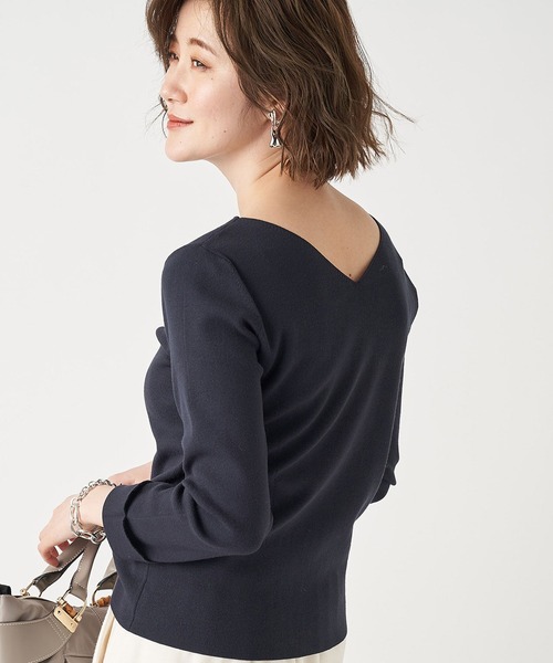 RIVE DROITE(リヴドロワ)の「なめらかな肌触りが魅力 総針2WAYニット(ニット/セーター・レディース・ネイビー/オフホワイト/ライトベージュ/ミント/ブルー系その他/チャコールグレー/ラベンダー・FREE)」の5枚目の写真