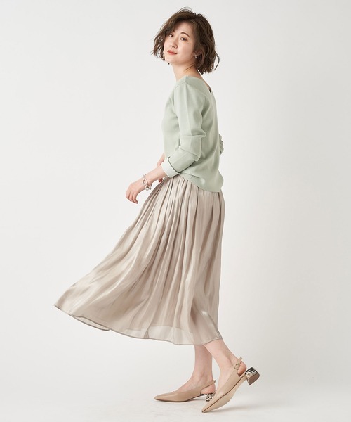 RIVE DROITE(リヴドロワ)の「なめらかな肌触りが魅力 総針2WAYニット(ニット/セーター・レディース・ネイビー/オフホワイト/ライトベージュ/ミント/ブルー系その他/チャコールグレー/ラベンダー・FREE)」の9枚目の写真