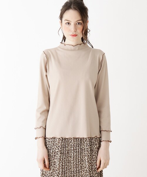 Cutie Blonde（キューティーブロンド）の「◆【S-L】ハイ配色メロウプルオーバー（Tシャツ/カットソー・レディース・ベージュ系4/ブラック系4/アイボリー系4・03/01/02）」の4枚目の写真