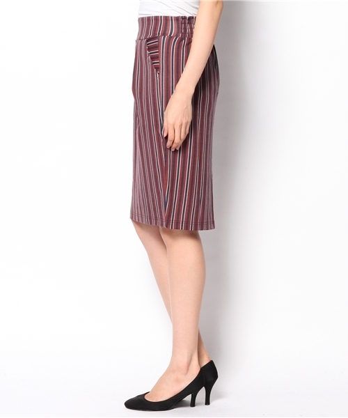 Heather（ヘザー）の「ストライプミディタイトスカート  554538（スカート・レディース・グレー系その他/グリーン系その他/レッド系その他・FREE）」の10枚目の写真