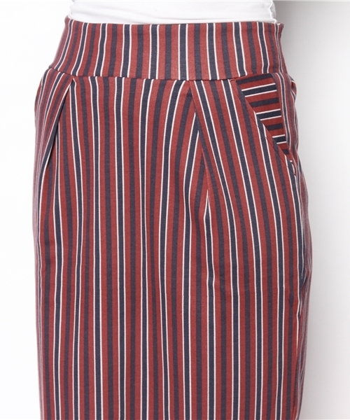 Heather（ヘザー）の「ストライプミディタイトスカート  554538（スカート・レディース・グレー系その他/グリーン系その他/レッド系その他・FREE）」の12枚目の写真