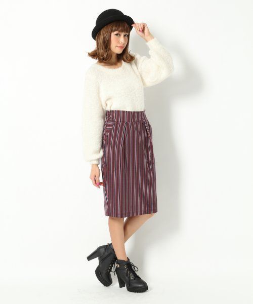 Heather（ヘザー）の「ストライプミディタイトスカート  554538（スカート・レディース・グレー系その他/グリーン系その他/レッド系その他・FREE）」の13枚目の写真