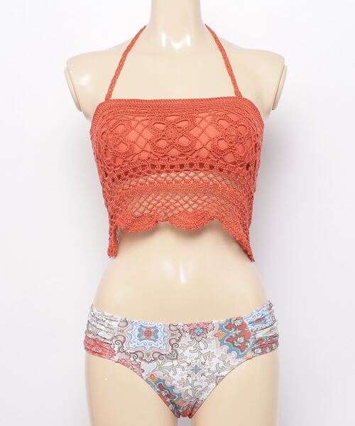 Beach Queen ビーチクイーン Queen ビーチクイーン レトロ柄かぎ編みビキニ Beach Queen ビーチクイーン