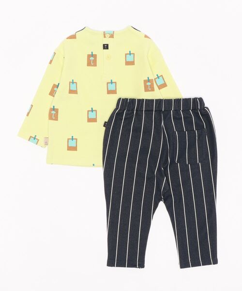 moimoln（モイモルン）の「【セットアップ】ライムカラースウェット上下セット（Tシャツ/カットソー・キッズ・ライム・80ｃｍ/90cm/110cm/100cm/120cm）」の2枚目の写真