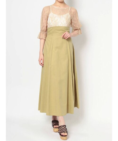 MERCURYDUO(マーキュリーデュオ)の「2WAYサスペンダーツイルスカート(スカート・レディース・ブラウン/ライム/アイボリー・SMALL/MEDIUM)」の14枚目の写真