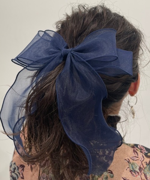 ap retro(アプレトロ)の「オーガンジーヘアリボンゴム【ZOZO限定アイテム】(ヘアゴム・レディース・ホワイト/ピンク/グレー/ブラック/ベージュ/ネイビー・FREE)」の5枚目の写真