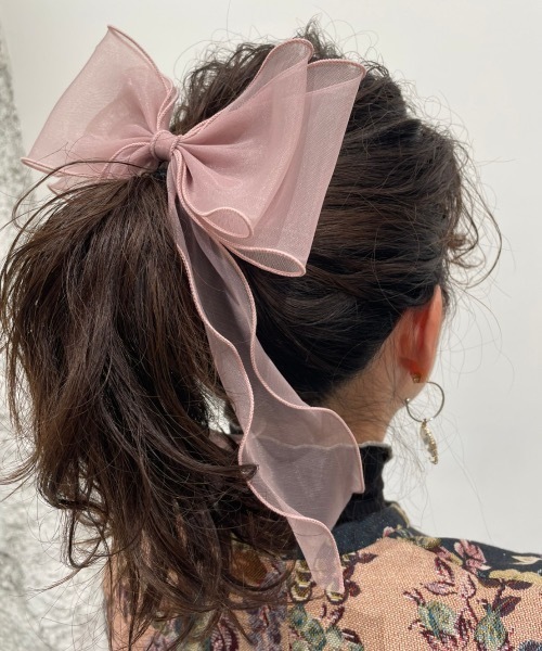 ap retro(アプレトロ)の「オーガンジーヘアリボンゴム【ZOZO限定アイテム】(ヘアゴム・レディース・ホワイト/ピンク/グレー/ブラック/ベージュ/ネイビー・FREE)」の6枚目の写真