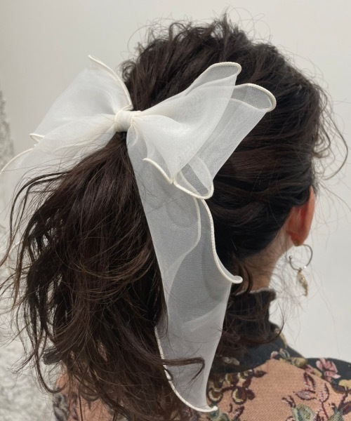 ap retro(アプレトロ)の「オーガンジーヘアリボンゴム【ZOZO限定アイテム】(ヘアゴム・レディース・ホワイト/ピンク/グレー/ブラック/ベージュ/ネイビー・FREE)」の19枚目の写真