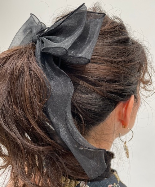 ap retro(アプレトロ)の「オーガンジーヘアリボンゴム【ZOZO限定アイテム】(ヘアゴム・レディース・ホワイト/ピンク/グレー/ブラック/ベージュ/ネイビー・FREE)」の22枚目の写真