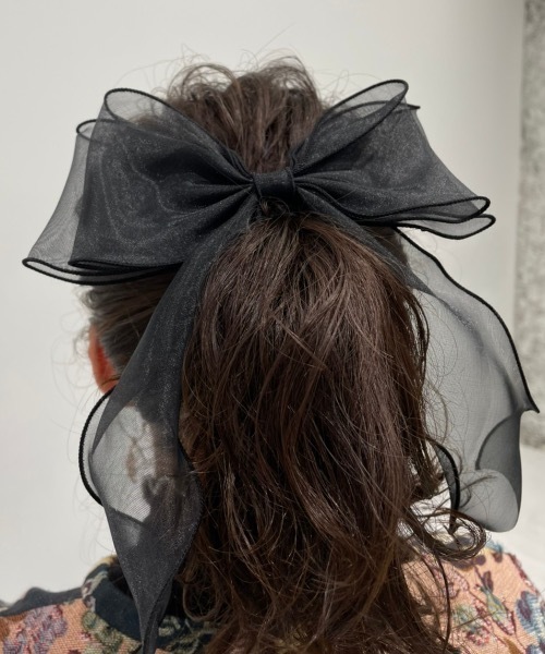 ap retro(アプレトロ)の「オーガンジーヘアリボンゴム【ZOZO限定アイテム】(ヘアゴム・レディース・ホワイト/ピンク/グレー/ブラック/ベージュ/ネイビー・FREE)」の12枚目の写真