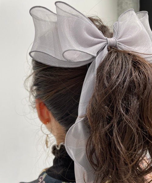 ap retro(アプレトロ)の「オーガンジーヘアリボンゴム【ZOZO限定アイテム】(ヘアゴム・レディース・ホワイト/ピンク/グレー/ブラック/ベージュ/ネイビー・FREE)」の17枚目の写真